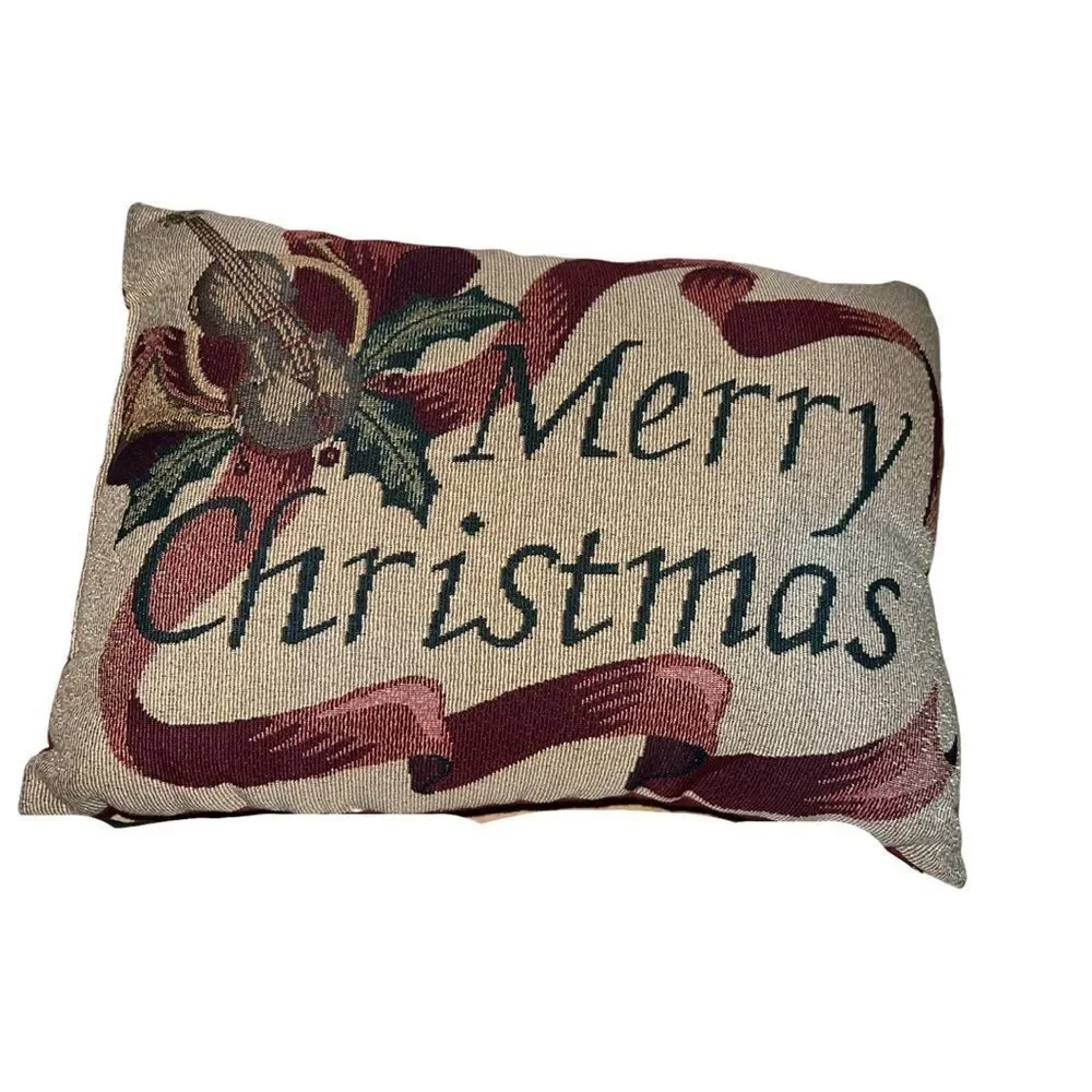 Vintage Set of Two Christmas Home Decor Pillows